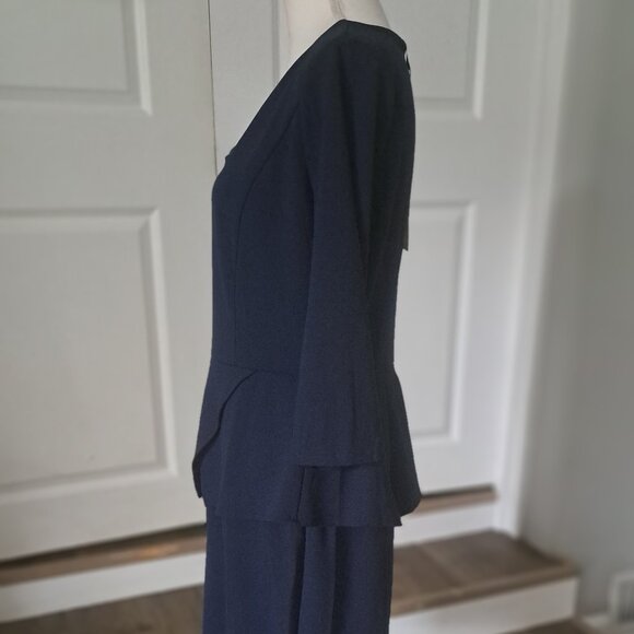 I Miusol Classy Navy Blue V-Neck 3/4 Sleeve Party Dress XL NWT - Picture 4 of 10